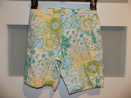 Lands End Floral Print Walking Shorts W/Adjustable Waist Size 10 Girl&#39;s - $14.00