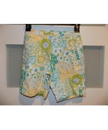 Lands End Floral Print Walking Shorts W/Adjustable Waist Size 10 Girl&#39;s - $17.11 CAD