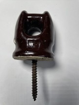 Vtg Ceramic Porcelain Dark Brown Glaze  Insulator - £3.93 GBP