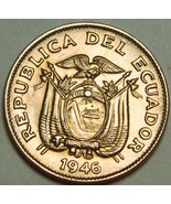 Ecuador 20 Centavos, 1946 Gem Unc~Very Scarce~Free Shipping - £10.53 GBP