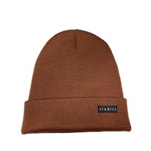 Yea.Nice Legend Knit Coffee Brown Folded Beanie Hat Cap - £23.51 GBP
