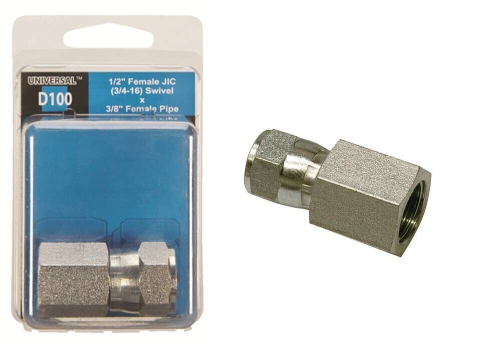 Apache 39005150 Hydraulic Adapter 1/2&quot; D X 3/8&quot; D Steel - $8.91
