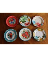 Lot of 6 Assorted The Pioneer Woman Salad Plate Set 8.5&quot; Floral Scallope... - $25.00