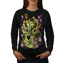 Skull Snake Flower Horror Jumper  Women Sweatshirt - £14.93 GBP