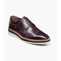 Stacy Adams Alario Wingtip Oxford Croco Leather Shoes Purple 25725-542 image 10