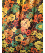 Groovy Vintage 1960&#39;s MoD Floral Design Pinch Pleat Single Lined Curtain - £31.93 GBP