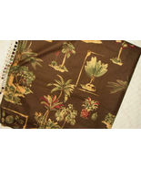 2.94 Yds Duralee Paradise Palms Brown Multi Decorator Tropical Cotton Fa... - £15.61 GBP