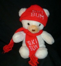 13&quot; Vintage Christmas Teddy Bear Snow Fun Caltoy Ski Stuffed Animal Toy Plush - £26.03 GBP