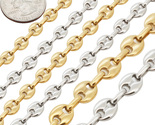 316L Stainless Steel 18k GP 6.5-10mm Mariner Chain Necklace Bracelet 8.5... - $15.99+