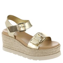 madden girl Radner Women&#39;s Wedge Sandals Gold Paris Size 9.5 Espadrille ... - $29.99