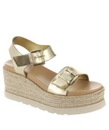 madden girl Radner Women&#39;s Wedge Sandals Gold Paris Size 9.5 Espadrille ... - $42.06 CAD