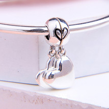 Mother&#39;s Day Release S925 Sterling Silver Mother &amp; Son Love Dangle Charm  - £14.39 GBP
