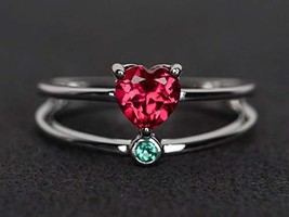 Arenaworld 925 Sterling Silver Certified 3.50 Ctw Ruby Gemstone Heart Sh... - £39.39 GBP