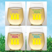 Set of 4 Tritan Unbreakable Stemless 16 oz Wine Tumblers EASTER &quot;Hanging... - £19.05 GBP