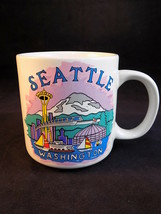 Vintage SEATTLE COFFEE MUG 1993 HIPSTER CUP from Washington colorful SKY... - $21.77