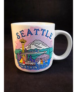 Vintage SEATTLE COFFEE MUG 1993 HIPSTER CUP from Washington colorful SKY... - $21.77