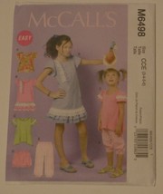 McCalls Sewing Pattern # M6498 Childrens Girls Tops Dress Skirt Pants Uncut - £3.92 GBP