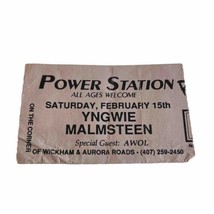 YNGWIE MALMSTEEN Concert Ticket Stub Feb 15, 1992 Power Station Melbourn... - £19.57 GBP