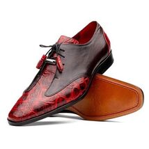 Anzio Genuine Alligator and Classic Calfskin Dress Shoes BlackCherry image 3