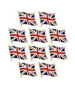 10 BRITISH FLAG PINS 0.5&quot; Lapel Pin UK Union Jack England Hat Tie Badge ... - $12.95