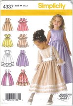 Simplicity 4337 Special Occasion Dress Girls 3 to 6 Uncut - £3.92 GBP