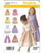 Simplicity 4337 Special Occasion Dress Girls 3 to 6 Uncut - £3.90 GBP