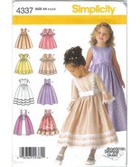 Simplicity 4337 Special Occasion Dress Girls 3 to 6 Uncut - £3.92 GBP