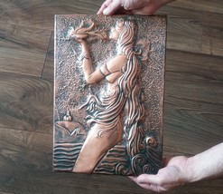 Vintage Embossed Copper Wall Decoration of the Legend of Tamar - £123.73 GBP