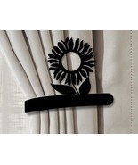 Sunflower Design Drapery Holdback in Black Rust or Unpainted - $39.00