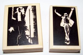 Set of 2 Michael Jackson Set New Rubber Stamps - £15.96 GBP
