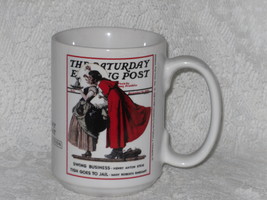 Norman Rockwell Mug Mistletoe Saturday Evening Post Christmas Collection  - £6.25 GBP