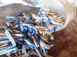 Buckets of Clothes Pins Vintage MIXED LOT Wood &amp; Plastic - £19.37 GBP