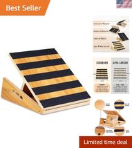 Durable Wooden Slant Board - Portable Design with 5 Adjustable Angles fo... - $97.33