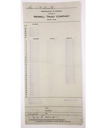 Merrill Trust Company Bangor Maine Memorandum of Interest Document - $9.00