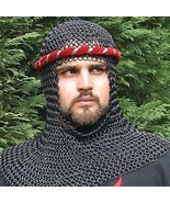 NauticalMart Blackened Chain Mail Armor Coif Medieval Armor - $3,433.42 MXN+