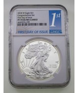 2018-W S $1 Argent American Eagle Félicitations Classé Par NGC PF70 Ucam... - €163,41 EUR