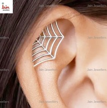 18 Kt Real Solid Gold Spider Web Halloween Spooky Gothic Stud Earrings 20MM - $1,236.04