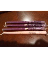 Lot of 4 Vintage Emkay Large Wax Candles 3 purple 1 pink - $2.99