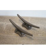 2 CLEAT NAUTICAL WALL HOOKS 5&quot; CAST IRON DRAWER PULLS BOAT TIES COAT HOO... - €11,28 EUR