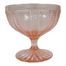 Vintage Hazel Atlas Pink Depression Glass Low Sherbet Colonial Basket stem - $11.64