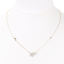 Gold Tone Moon & Stars Necklace With Sparkling Crystals - $26.99