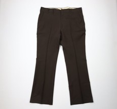 Vintage 70s Streetwear Mens 42x34 Knit Wide Leg Bell Bottoms Pants Brown USA - £77.83 GBP