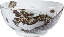 Bowl Spinning Dragon Brown Ceramic Hand-Crafted - $339.00