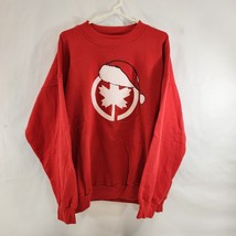 Air Canada Santa Hat Christmas Sweatshirt Floctex One Size Red White Crew Neck - £38.03 GBP
