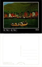 China Hong Kong Joss House Bay Fleet of Haiphong Fishing Boats Vintage Postcard - £7.63 GBP