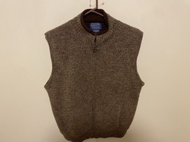 Pendleton 100% Shetland Wool Reversible Fleece Knit Sweater Vest mens large - £46.28 GBP