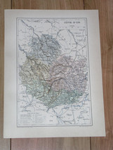 1887 Original Antique Map Of Department Of COTE-D&#39;OR Dijon / France - £17.75 GBP