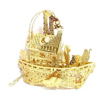 2011 Noah&#39;s Ark Danbury Mint Christmas Ornament 23k Gold Plated Biblical - £70.74 GBP