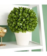 Home And Garden 10&quot;H Green Artificial Faux Boxwood Topiary Ball In Vase Pot - €34,67 EUR