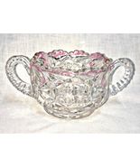 Vintage Crystal Sugar Jam Jelly Bowl Pressed Glass Pattern - £6.25 GBP